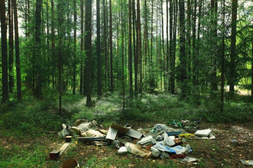 Sorting area at a local transfer station accepting mixed recycling